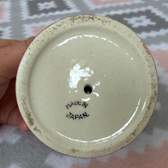 Vintage Antique Ceramic hand painted Globe with Red Base made in Japan - Picture 8 of 11